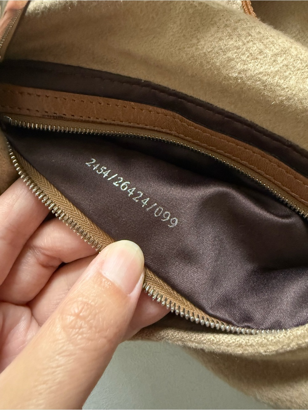 Vintage Fendi Brown Wool Baguette Shoulder Bag - Picture 10 of 10